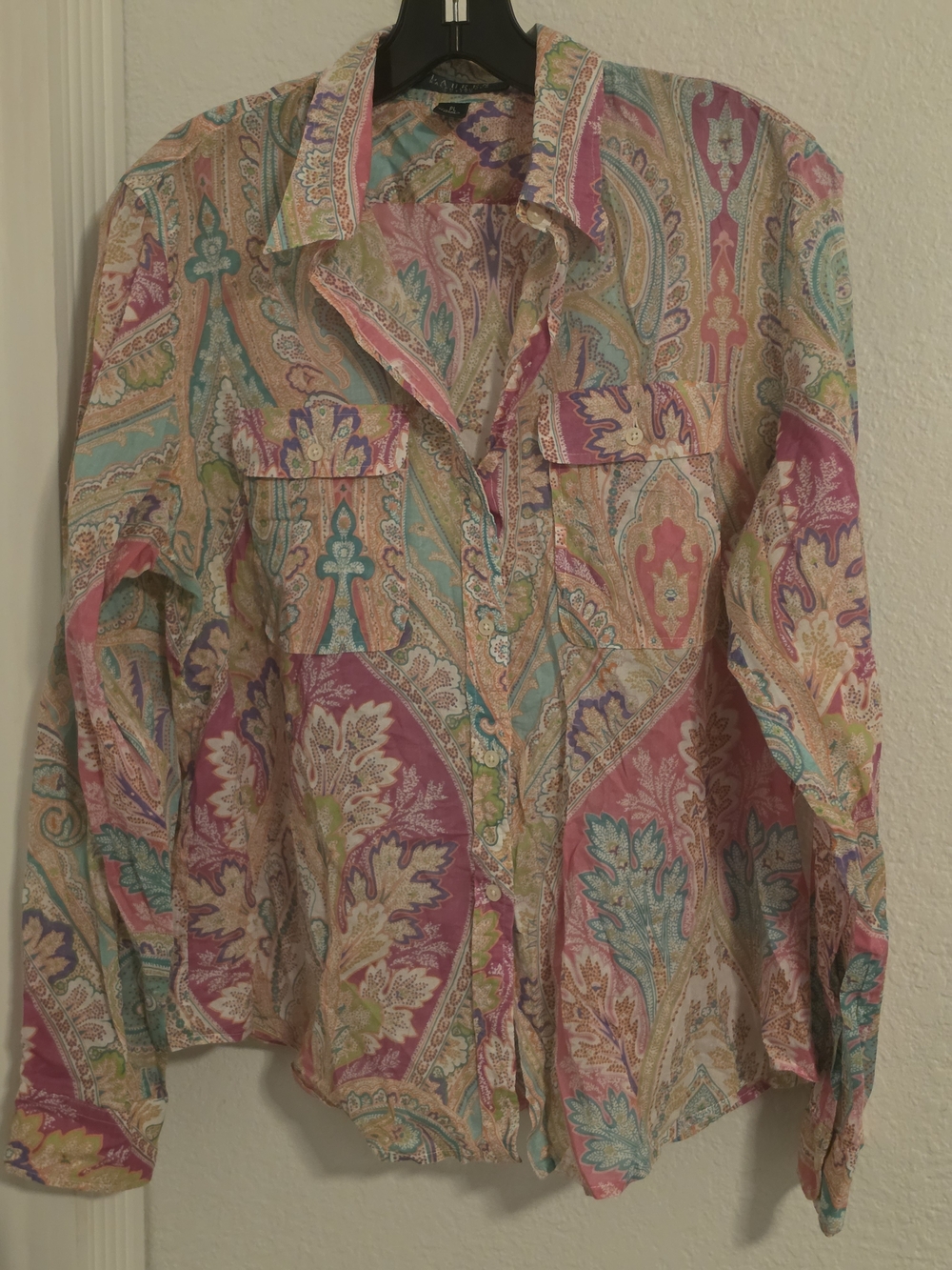 Ralph Lauren Multicolor Paisley Button-Down Shirt - Pink, Teal, Yellow